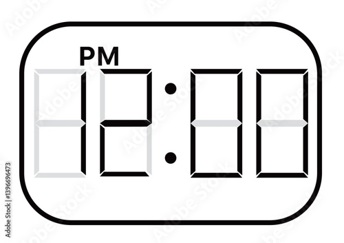 PMデジタル時計　12時