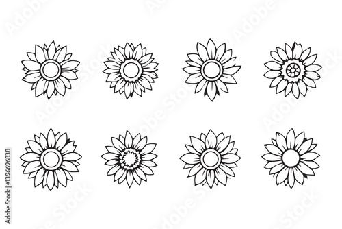 Sunflower line art illustration