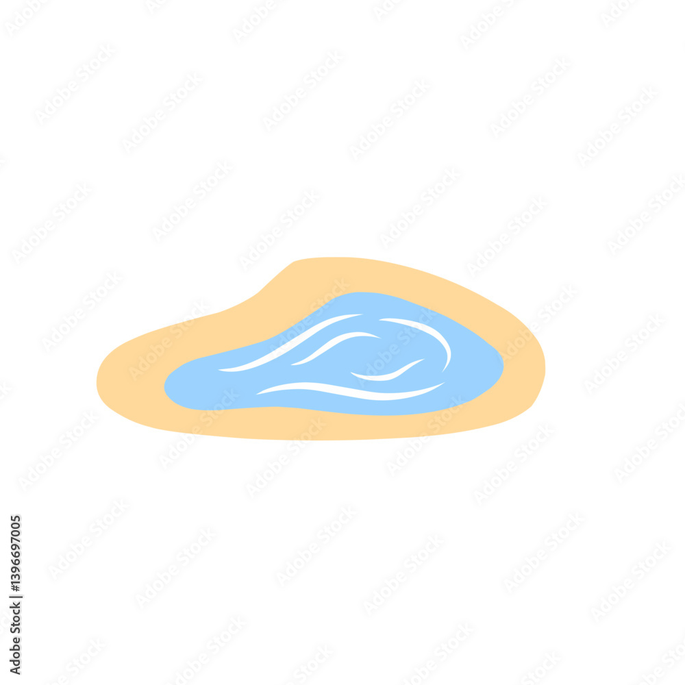 illustration of an oasis pond