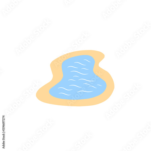 illustration of an oasis pond