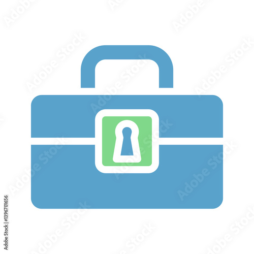 Blue case with an abstract keyhole, representing security and confidentiality