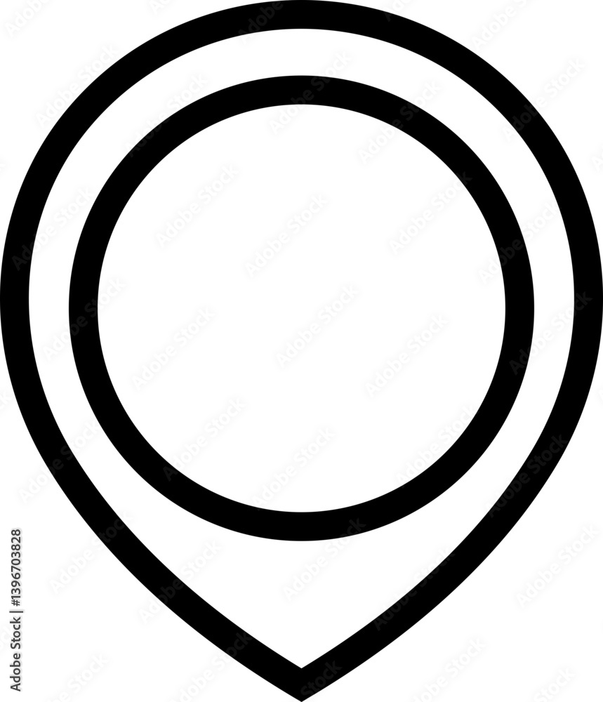 Location map pointer markers pin icon in line. isolated on transparent background.