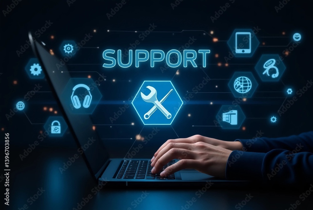Fototapeta premium 24/7 Technical Support & Customer Service | Global Business IT Solutions