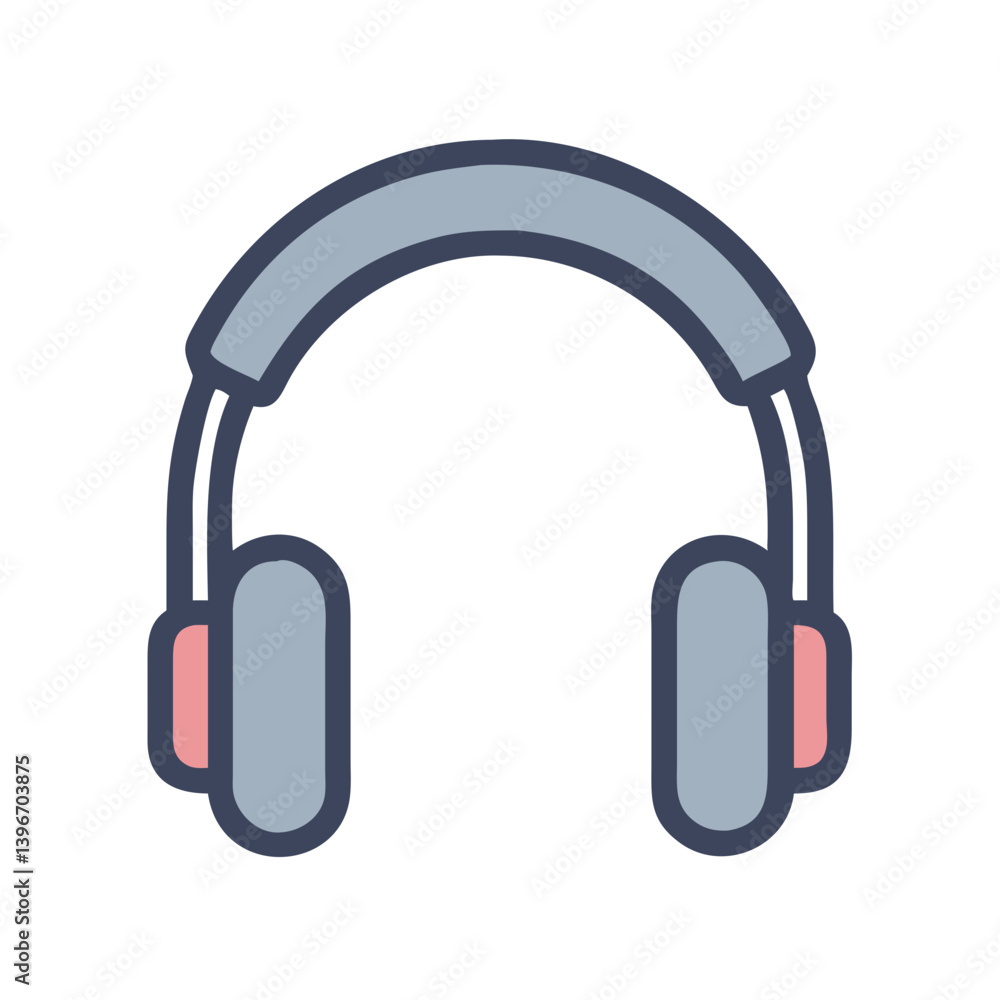 Headphones with Over-Ear Padding Icon Design Headphones with Over-Ear Padding Icon Design