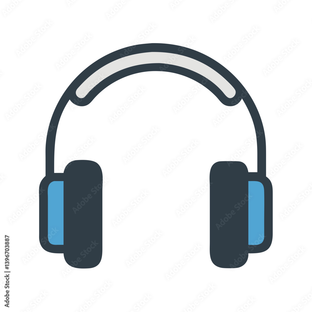 Headphones with Over-Ear Padding Icon Design Headphones with Over-Ear Padding Icon Design