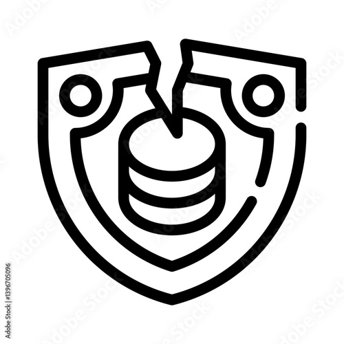 data breach line icon