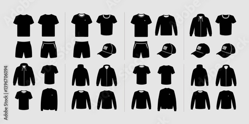 cloths mockup, vector mockup, digital, vector t shirts, vector shirts, silhouette clothing, shirt, clothes, fashion, vector, t-shirt, jacket, dress, illustration, set, wear, design, polo, coat, men, t