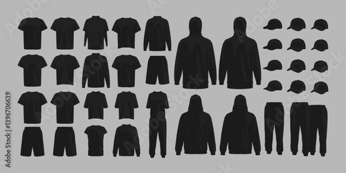 cloths mockup, vector mockup, digital, vector t shirts, vector shirts, silhouette clothing, shirt, clothes, fashion, vector, t-shirt, jacket, dress, illustration, set, wear, design, polo, coat, men, t