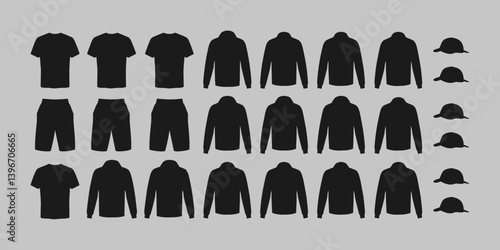 cloths mockup, vector mockup, digital, vector t shirts, vector shirts, silhouette clothing, shirt, clothes, fashion, vector, t-shirt, jacket, dress, illustration, set, wear, design, polo, coat, men, t