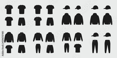 cloths mockup, vector mockup, digital, vector t shirts, vector shirts, silhouette clothing, shirt, clothes, fashion, vector, t-shirt, jacket, dress, illustration, set, wear, design, polo, coat, men, t