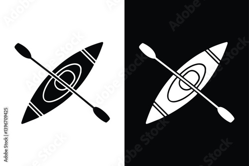 kayak icon silhouette vector design black white