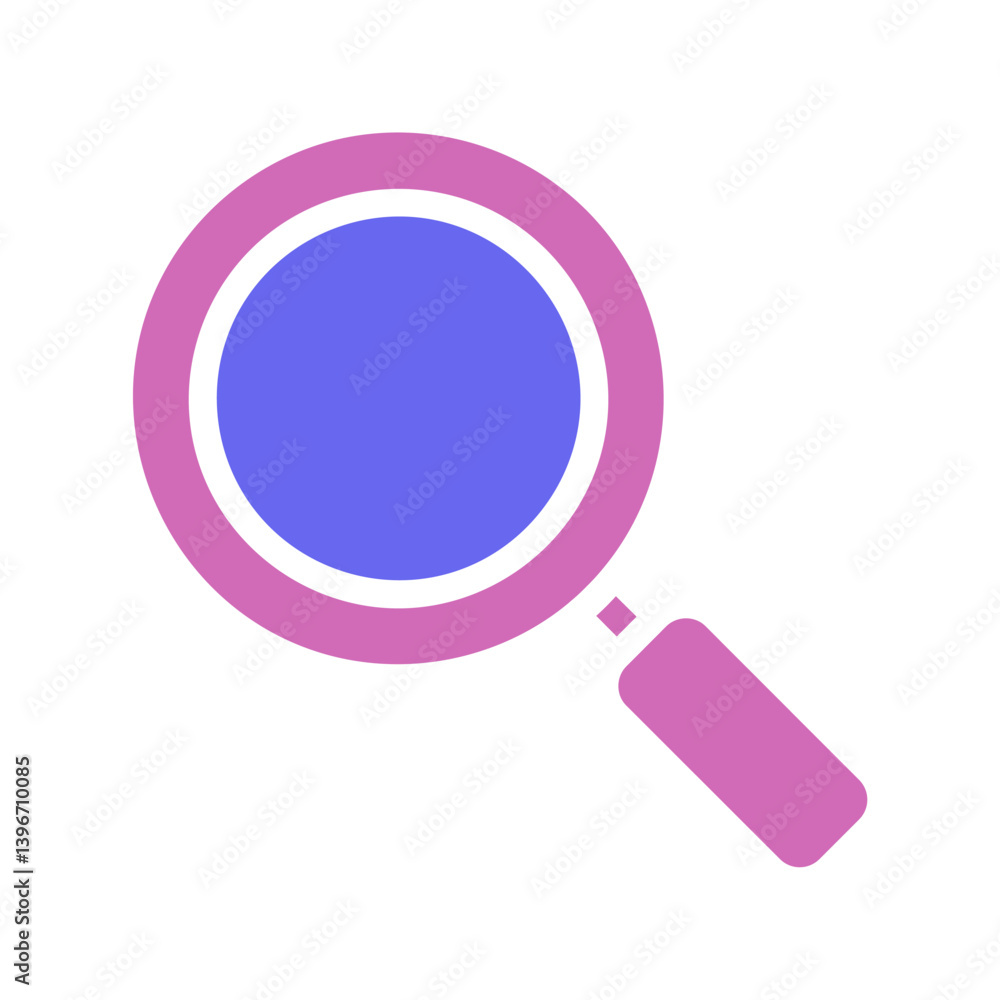 Simplified depiction of a magnifying glass, with vibrant color accents and clear visual focus Simplified depiction of a magnifying glass, with vibrant color accents and clear visual focus