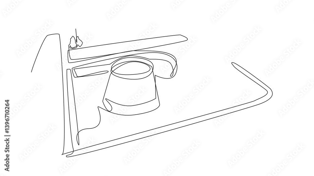 Animation of single continuous line drawing 2 main buildings of the ...