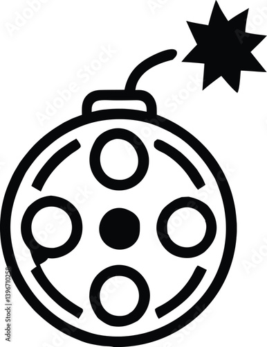 Film bomb logo design vector. Boom Track logo Bomb record movie vector transportation. white background