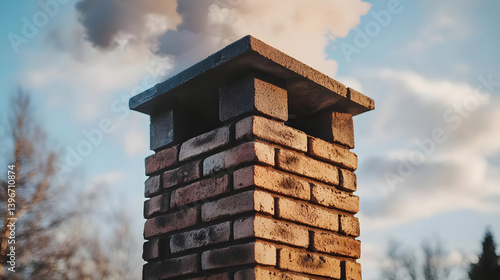 Brick Chimney Smoke Stacks Upward
