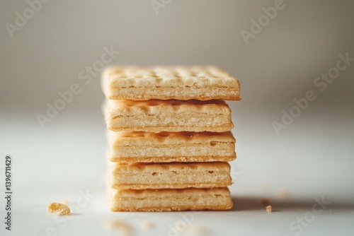 Wallpaper Mural A small stack of square biscuits is nicely arranged Torontodigital.ca