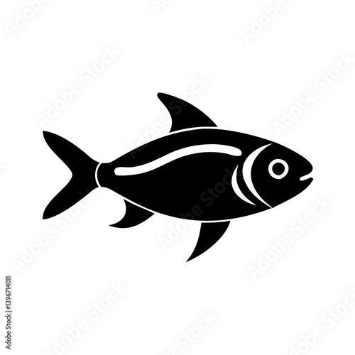 ember tetra fish icon, ember tetra fish silhouette vector illustration-simple silhouette illustration of ember tetra fish, perfect for ember tetra fish logos and icons