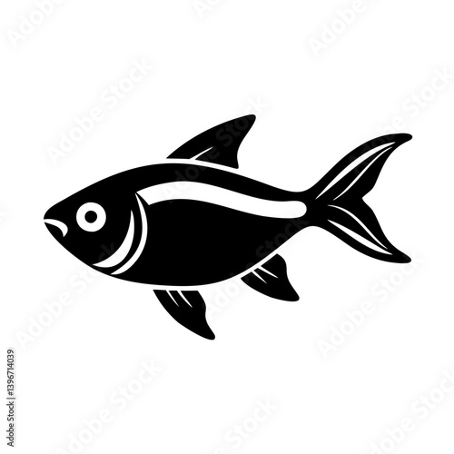 ember tetra fish icon, ember tetra fish silhouette vector illustration-simple silhouette illustration of ember tetra fish, perfect for ember tetra fish logos and icons