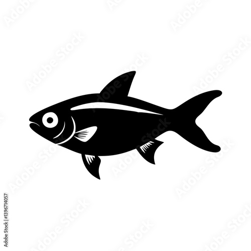 ember tetra fish icon, ember tetra fish silhouette vector illustration-simple silhouette illustration of ember tetra fish, perfect for ember tetra fish logos and icons