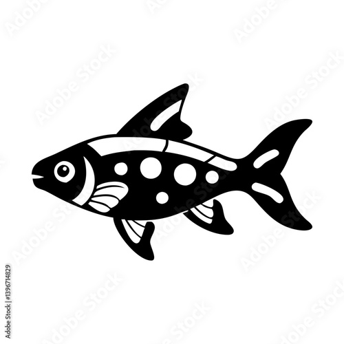 harlequin rasbora fish icon, harlequin rasbora fish silhouette vector illustration-simple silhouette illustration of harlequin rasbora fish, perfect for harlequin rasbora fish logos and icons