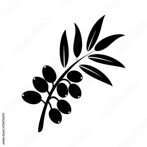 sea buckthorn icon, sea buckthorn silhouette vector illustration-simple silhouette illustration of sea buckthorn, perfect for sea buckthorn logos and icons