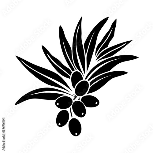sea buckthorn icon, sea buckthorn silhouette vector illustration-simple silhouette illustration of sea buckthorn, perfect for sea buckthorn logos and icons