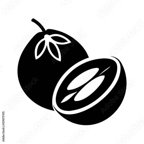 sapodilla fruit icon, sapodilla fruit silhouette vector illustration-simple silhouette illustration of sapodilla fruit, perfect for sapodilla fruit logos and icons