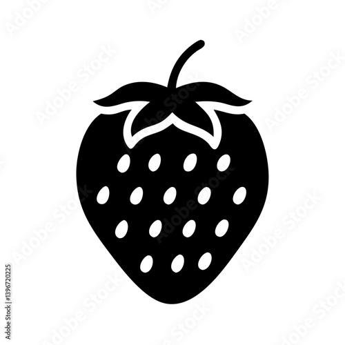 strawberry icon, strawberry silhouette vector illustration-simple silhouette illustration of strawberry, perfect for strawberry logos and icons