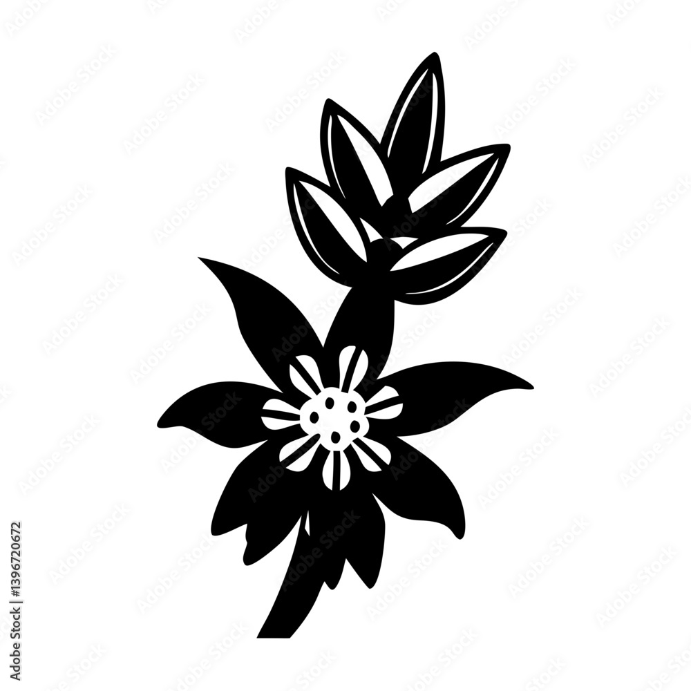 Fototapeta premium yucca flower icon, yucca flower silhouette vector illustration-simple silhouette illustration of yucca flower, perfect for yucca flower logos and icons