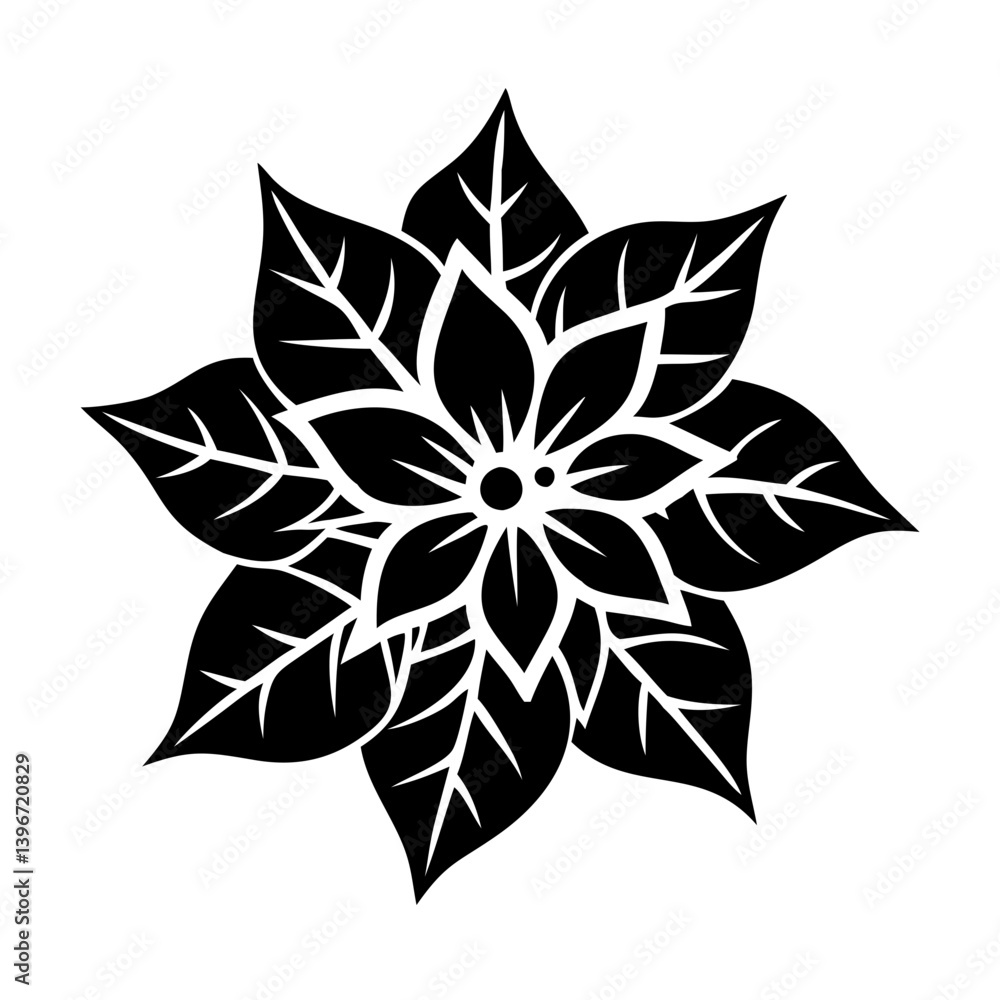 Obraz premium poinsettia flower icon, poinsettia flower silhouette vector illustration-simple silhouette illustration of poinsettia flower, perfect for poinsettia flower logos and icons