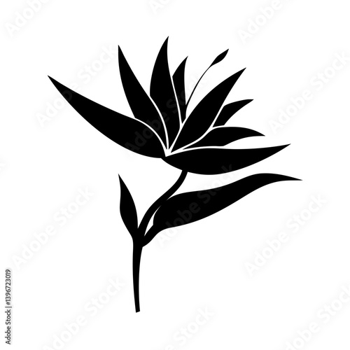 bird of paradise flower icon, bird of paradise flower silhouette vector illustration-simple silhouette illustration of bird of paradise flower, perfect for bird of paradise flower logos and icons