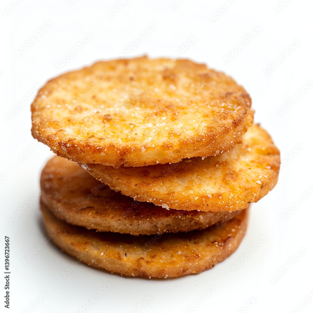 Stack of Crispy Bruschetta Bread Slices on White Background Close-up Stack of Crispy Bruschetta Bread Slices on White Background Close-up
