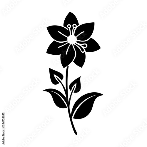 delphinium flower icon, delphinium flower silhouette vector illustration-simple silhouette illustration of delphinium flower, perfect for delphinium flower logos and icons