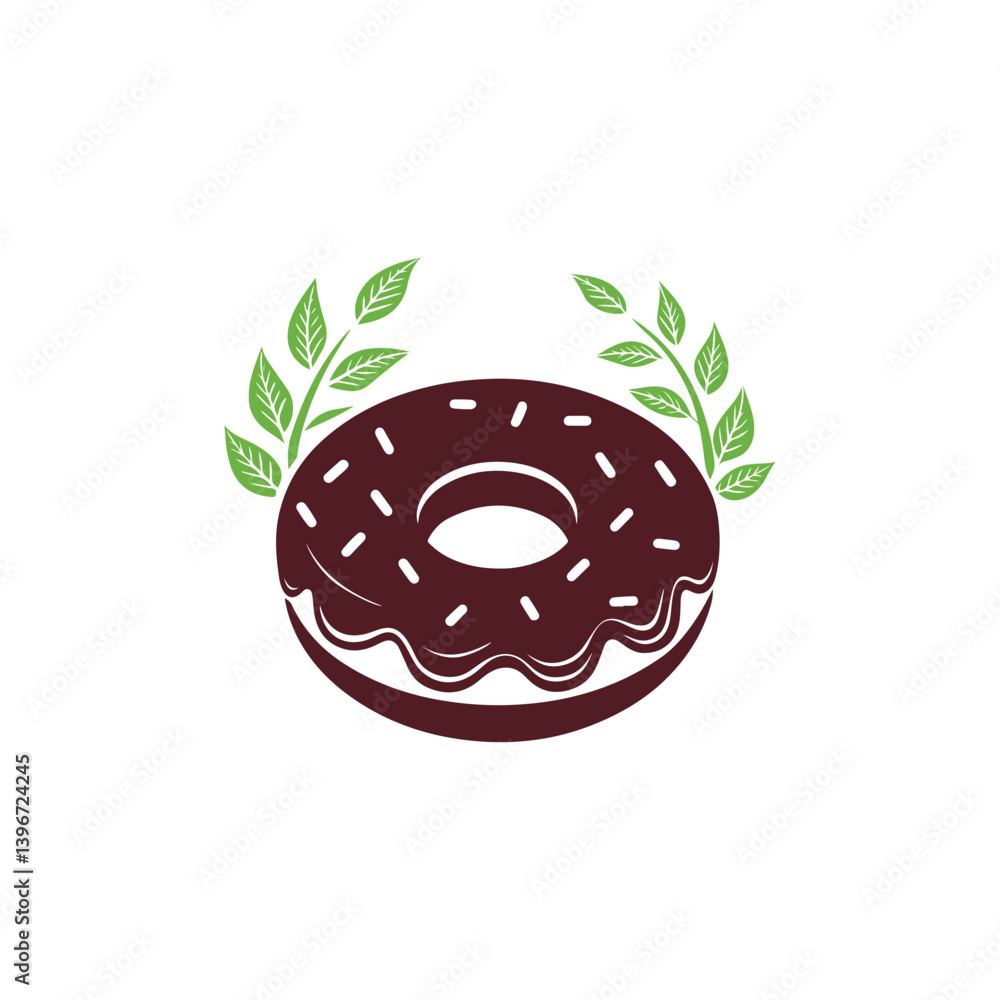 Fototapeta premium donut vector silhouette clip art logo design