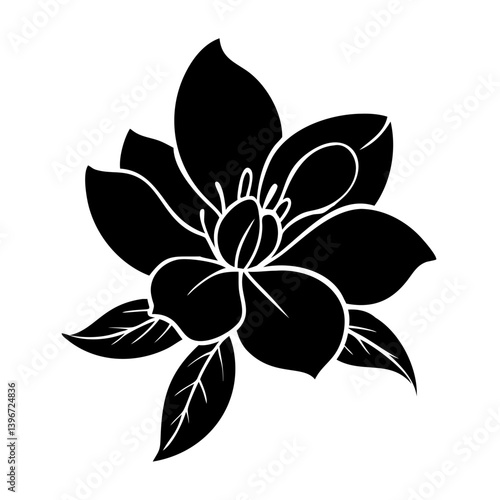 magnolia flower icon, magnolia flower silhouette vector illustration-simple silhouette illustration of magnolia flower, perfect for magnolia flower logos and icons