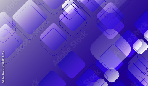 Dynamic Violet Gradient Background with Overlapping Rounded Squares: A Modern and Versatile Design for Technology, Presentations, and Creative Projects