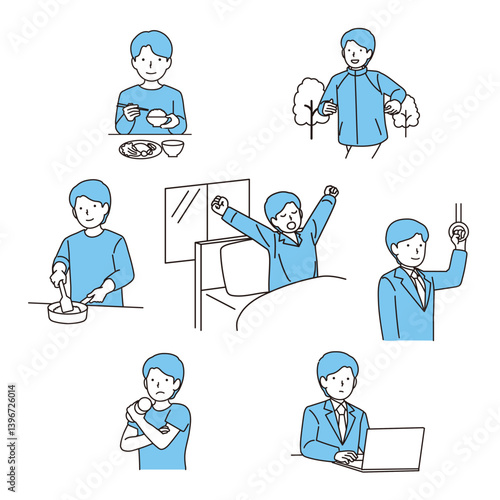 生活サイクルのイラストセット