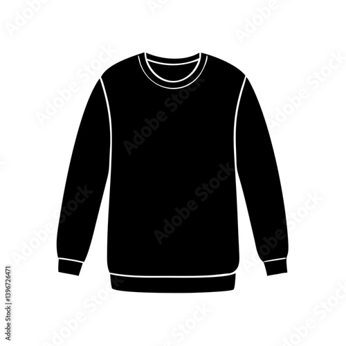 sweatshirt icon, sweatshirt silhouette vector illustration-simple silhouette illustration of sweatshirt, perfect for sweatshirt logos and icons