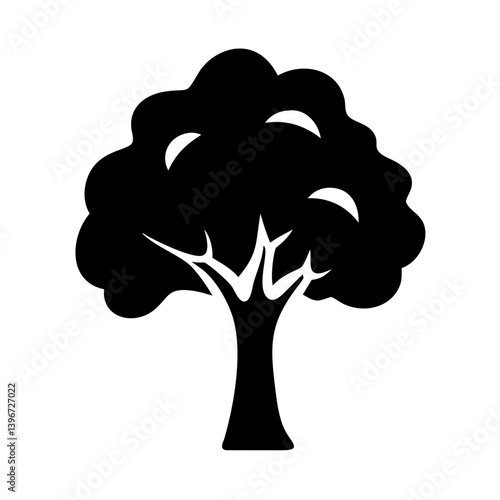 teak tree icon, teak tree silhouette vector illustration-simple silhouette illustration of teak tree, perfect for teak tree logos and icons