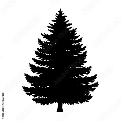 douglas fir tree icon, douglas fir tree silhouette vector illustration-simple silhouette illustration of douglas fir tree, perfect for douglas fir tree logos and icons