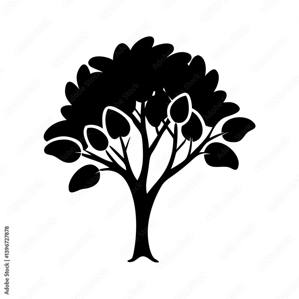 Obraz premium eucalyptus tree icon, eucalyptus tree silhouette vector illustration-simple silhouette illustration of eucalyptus tree, perfect for eucalyptus tree logos and icons