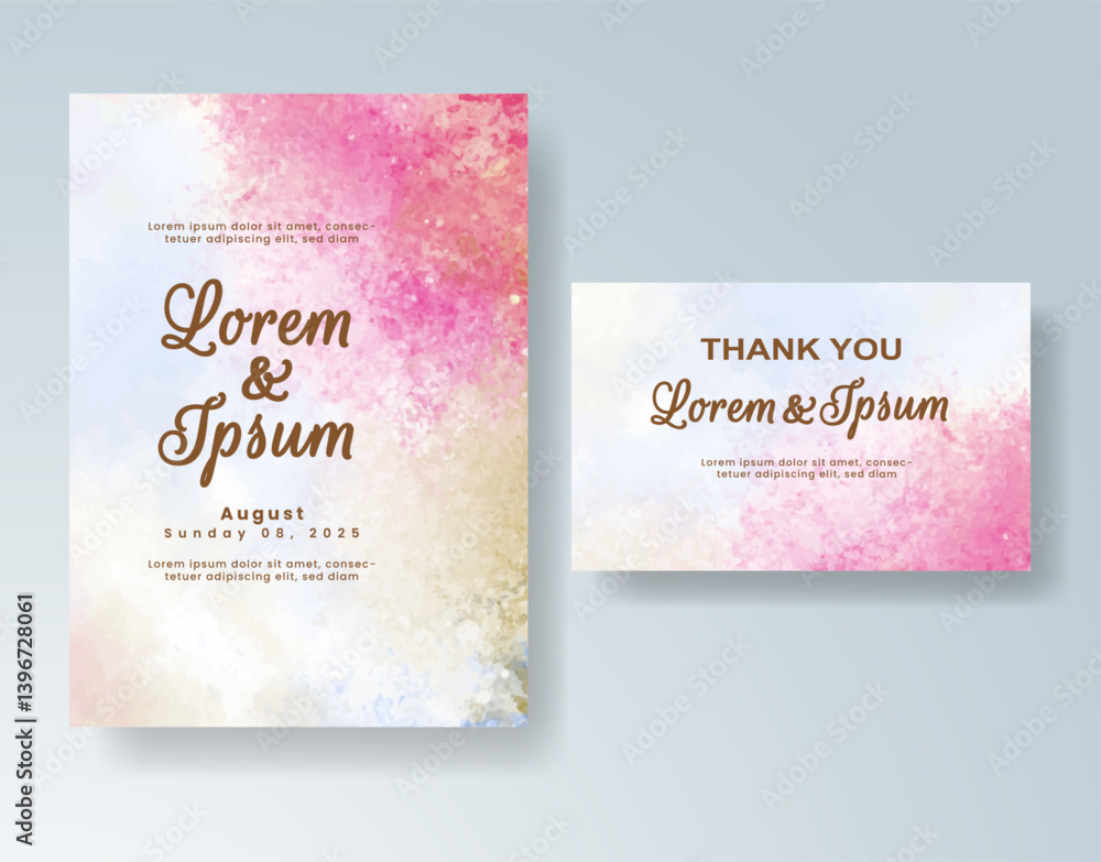 Wedding invitation with abstract watercolor background Wedding invitation with abstract watercolor background