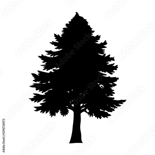 redwood tree icon, redwood tree silhouette vector illustration-simple silhouette illustration of redwood tree, perfect for redwood tree logos and icons