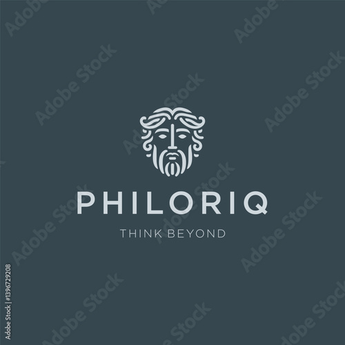Philosopher Logo – A thoughtful minimalist icon symbolizing wisdom and contemplation.