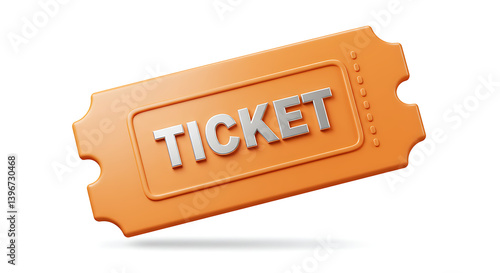 Elegant orange admission pass showcasing entry opportunity and event access