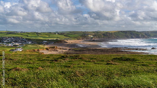 Bild auf Leinwand The Cornwall coast near Widemouth Beach, England, UK
