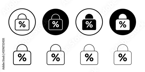 Fixed rate mortgage icon Logo symbol sign set
