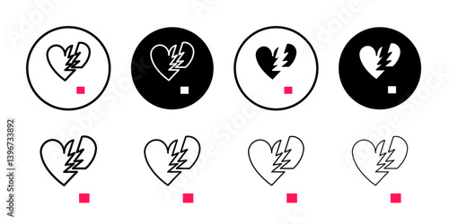 Heartbreak icon Logo symbol sign set