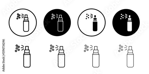 Sanitizing spray bottle icon Logo symbol sign set