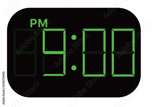 PMデジタル時計　9時